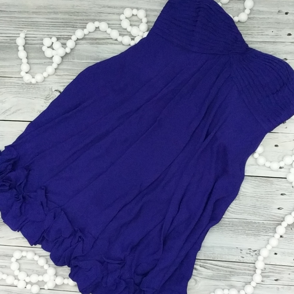 BCBG MAXAZRIA Beautiful Deep Rich Blue Mini Strapless Dress Sz 2